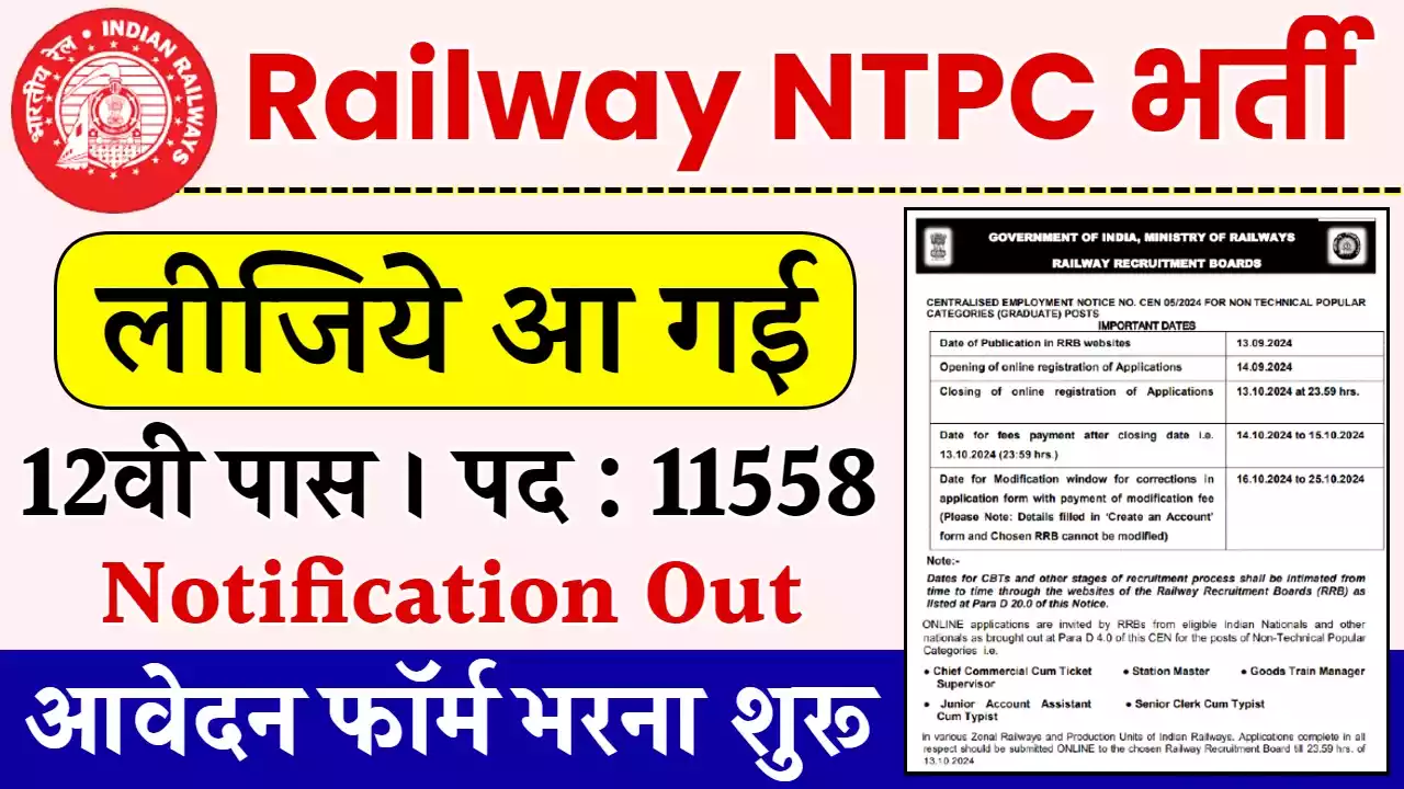 RRB NTPC RECRUITMENT 2024